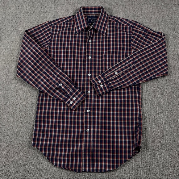 Givenchy Shirt Adult 14 / 32-33 Blue Plaid Button Up Chesa Casual Designer Men's - Picture 1 of 14